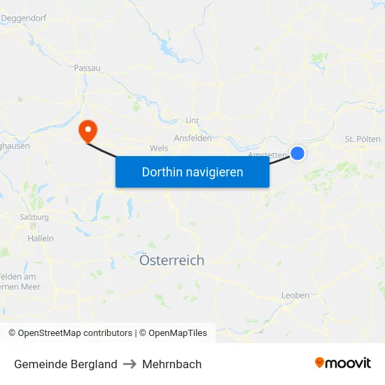 Gemeinde Bergland to Mehrnbach map