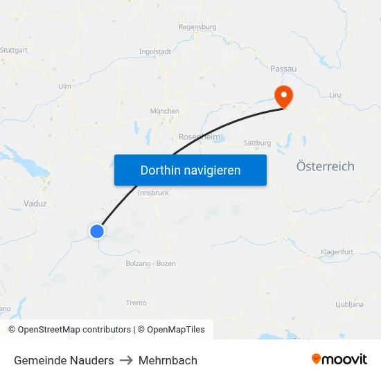 Gemeinde Nauders to Mehrnbach map
