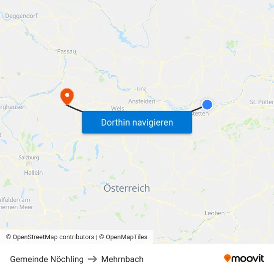 Gemeinde Nöchling to Mehrnbach map