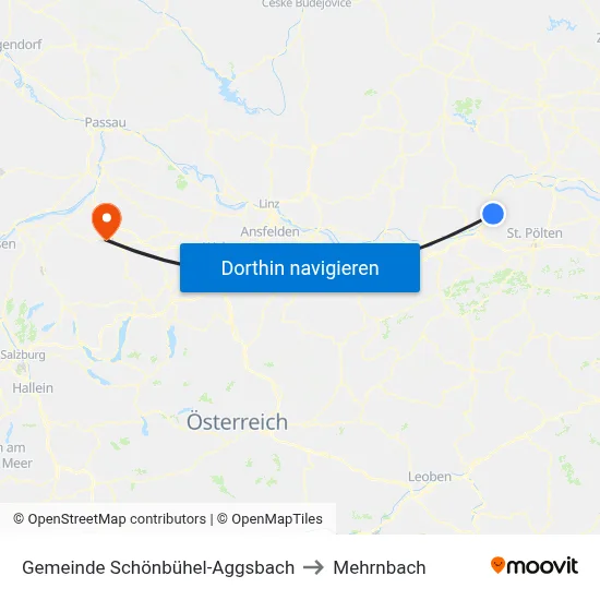 Gemeinde Schönbühel-Aggsbach to Mehrnbach map