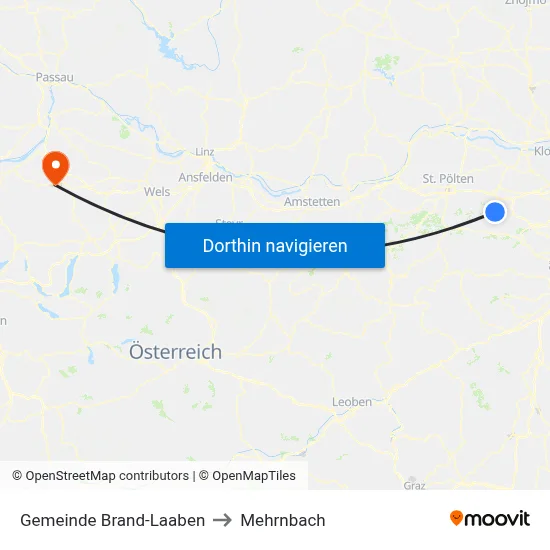 Gemeinde Brand-Laaben to Mehrnbach map