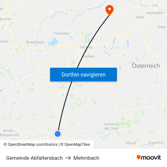 Gemeinde Abfaltersbach to Mehrnbach map