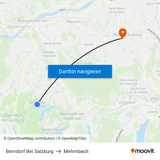 Berndorf Bei Salzburg to Mehrnbach map