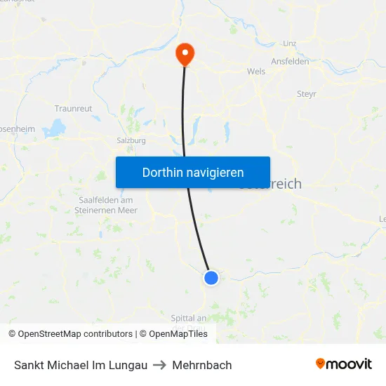 Sankt Michael Im Lungau to Mehrnbach map