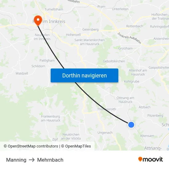 Manning to Mehrnbach map