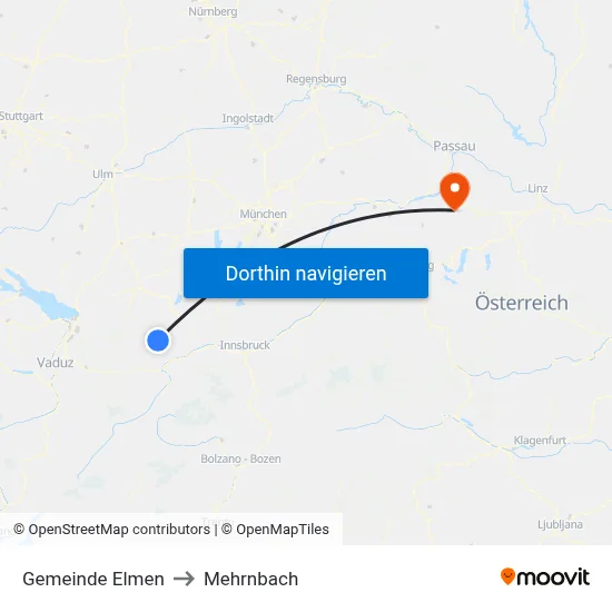 Gemeinde Elmen to Mehrnbach map