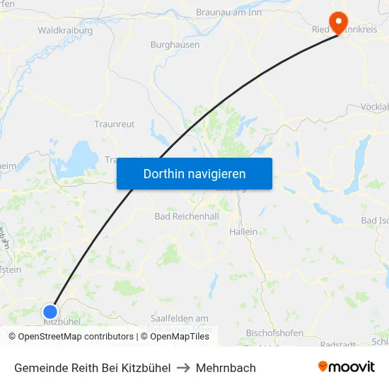 Gemeinde Reith Bei Kitzbühel to Mehrnbach map
