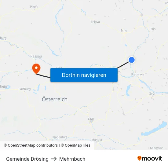 Gemeinde Drösing to Mehrnbach map