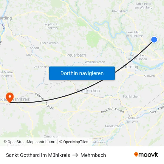 Sankt Gotthard Im Mühlkreis to Mehrnbach map