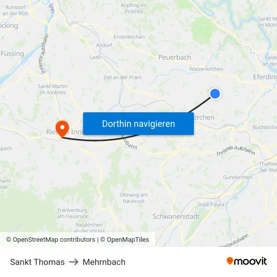 Sankt Thomas to Mehrnbach map