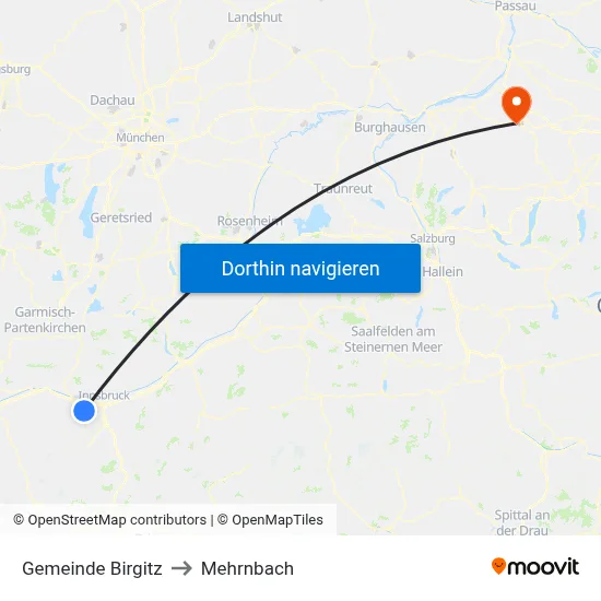 Gemeinde Birgitz to Mehrnbach map