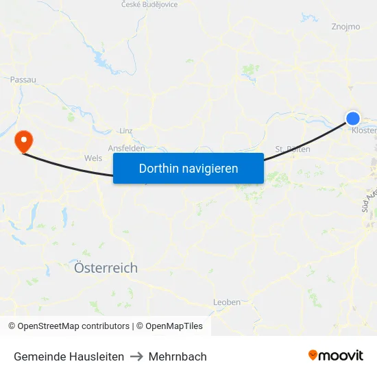 Gemeinde Hausleiten to Mehrnbach map