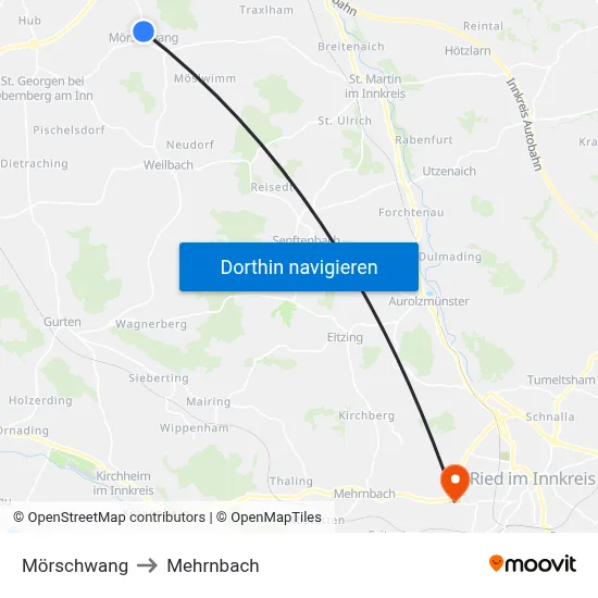 Mörschwang to Mehrnbach map
