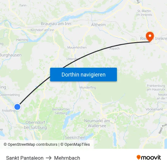 Sankt Pantaleon to Mehrnbach map
