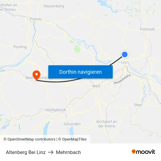 Altenberg Bei Linz to Mehrnbach map