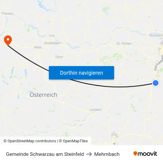 Gemeinde Schwarzau am Steinfeld to Mehrnbach map