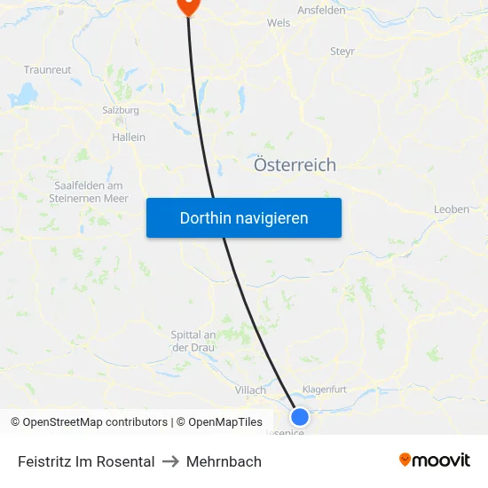 Feistritz Im Rosental to Mehrnbach map