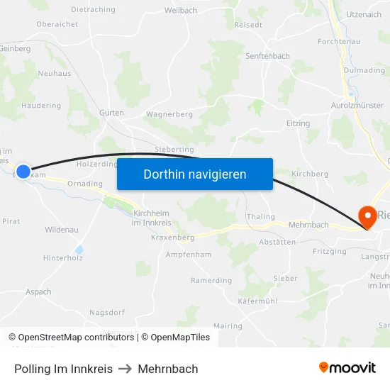 Polling Im Innkreis to Mehrnbach map