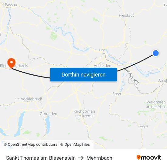 Sankt Thomas am Blasenstein to Mehrnbach map