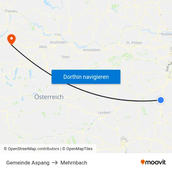 Gemeinde Aspang to Mehrnbach map