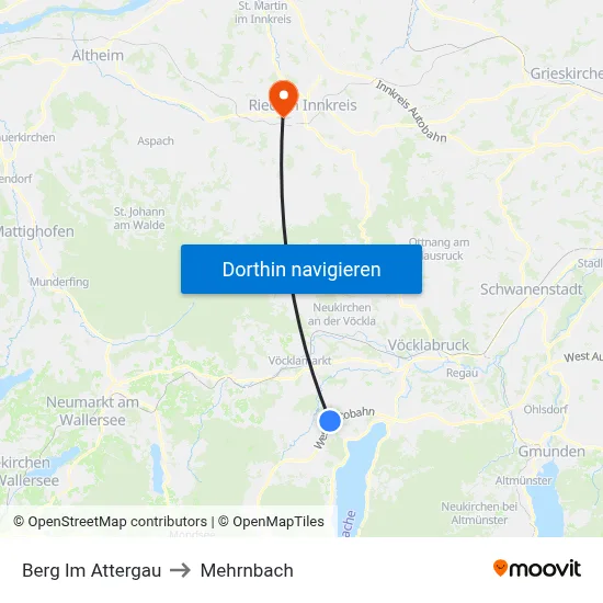 Berg Im Attergau to Mehrnbach map