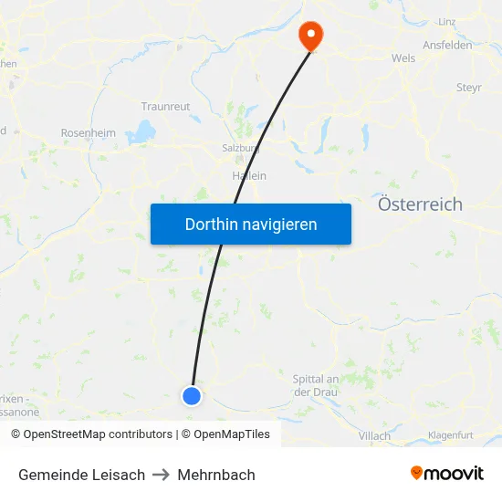 Gemeinde Leisach to Mehrnbach map