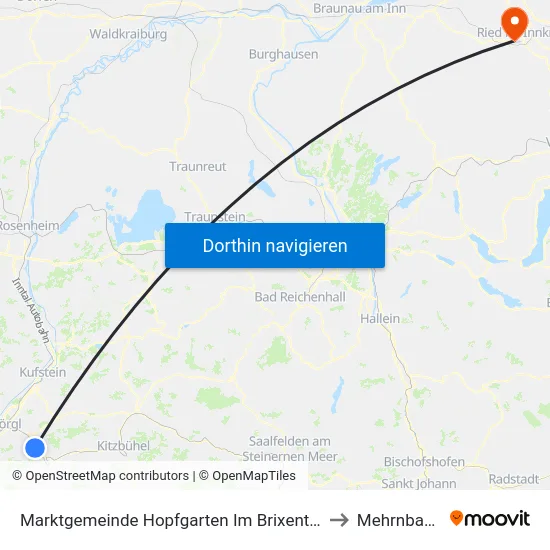 Marktgemeinde Hopfgarten Im Brixental to Mehrnbach map