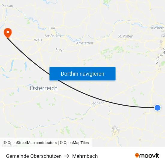Gemeinde Oberschützen to Mehrnbach map