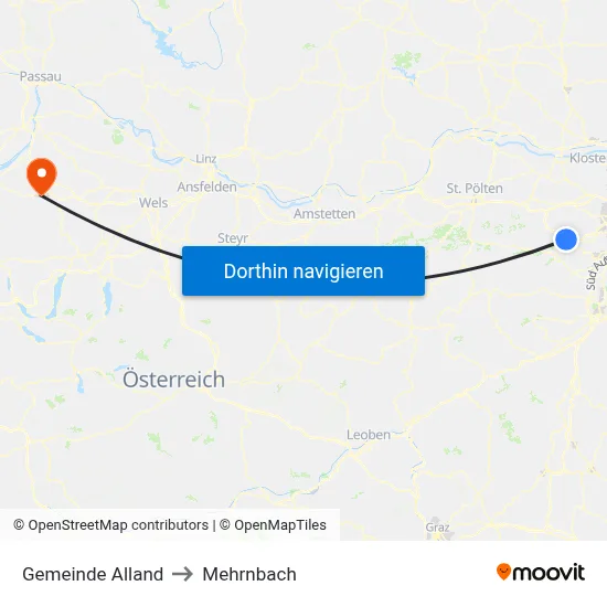 Gemeinde Alland to Mehrnbach map