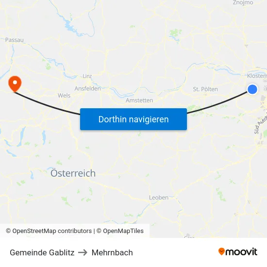 Gemeinde Gablitz to Mehrnbach map