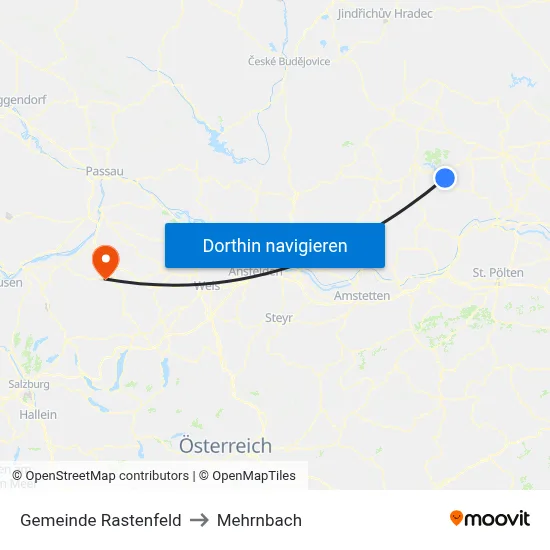 Gemeinde Rastenfeld to Mehrnbach map