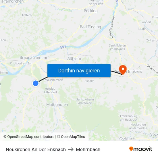 Neukirchen An Der Enknach to Mehrnbach map