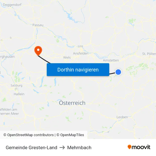 Gemeinde Gresten-Land to Mehrnbach map