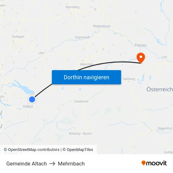 Gemeinde Altach to Mehrnbach map