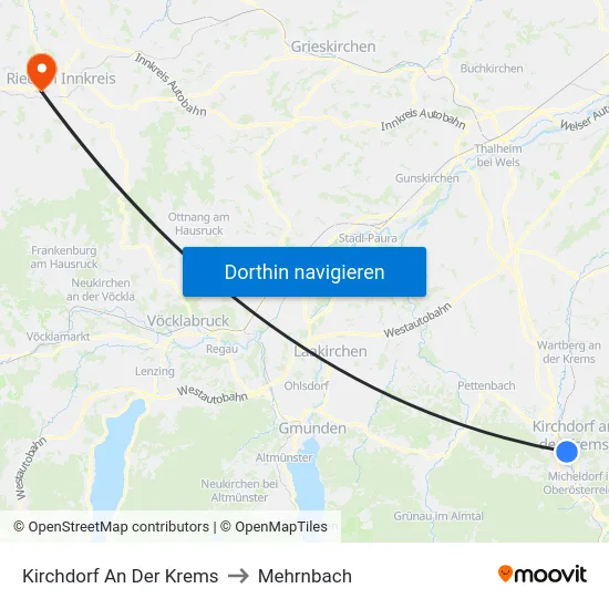Kirchdorf An Der Krems to Mehrnbach map