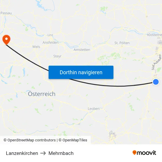 Lanzenkirchen to Mehrnbach map