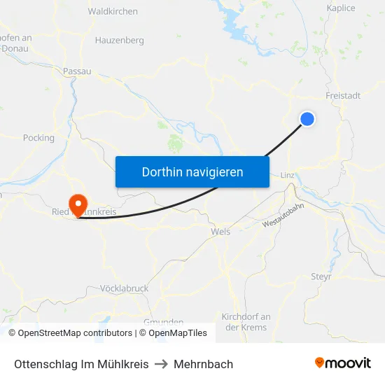 Ottenschlag Im Mühlkreis to Mehrnbach map
