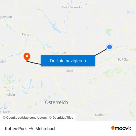 Kottes-Purk to Mehrnbach map