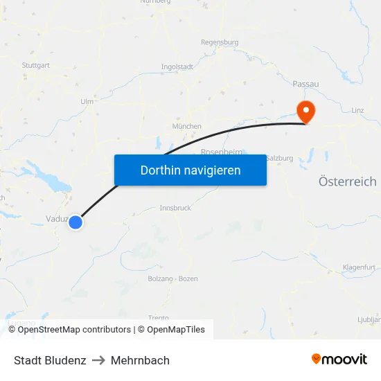 Stadt Bludenz to Mehrnbach map