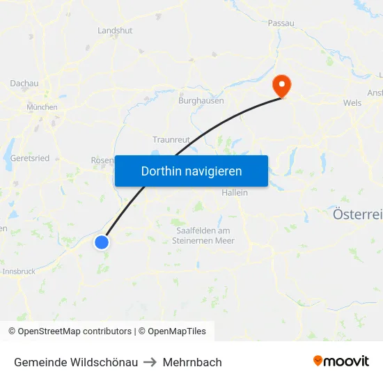Gemeinde Wildschönau to Mehrnbach map