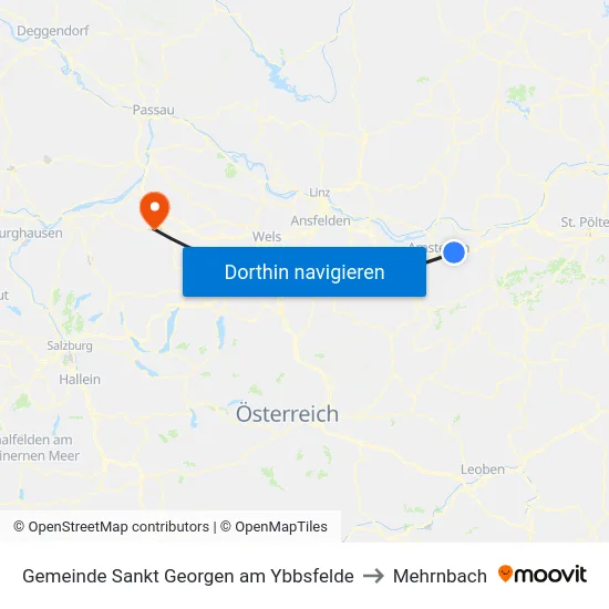 Gemeinde Sankt Georgen am Ybbsfelde to Mehrnbach map