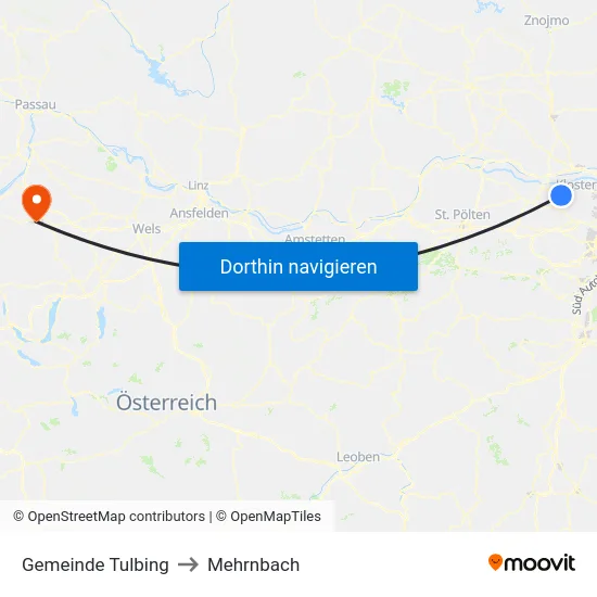 Gemeinde Tulbing to Mehrnbach map