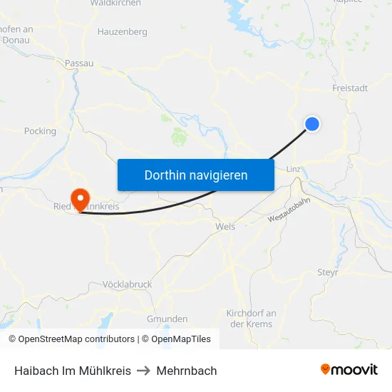 Haibach Im Mühlkreis to Mehrnbach map