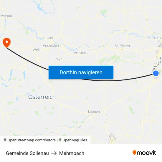 Gemeinde Sollenau to Mehrnbach map