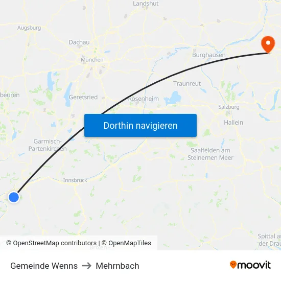 Gemeinde Wenns to Mehrnbach map