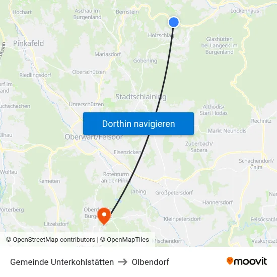 Gemeinde Unterkohlstätten to Olbendorf map