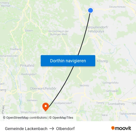 Gemeinde Lackenbach to Olbendorf map