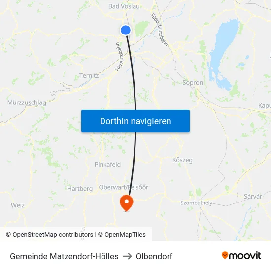 Gemeinde Matzendorf-Hölles to Olbendorf map