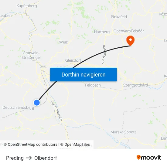 Preding to Olbendorf map