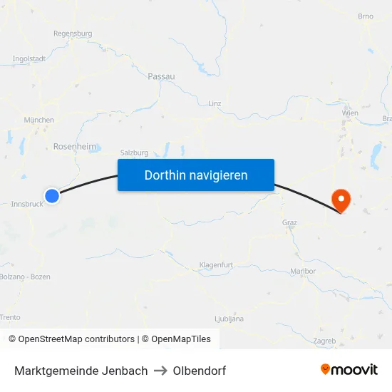 Marktgemeinde Jenbach to Olbendorf map